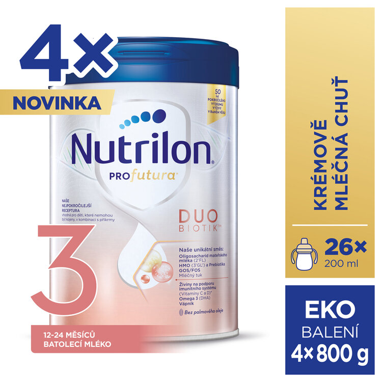 NUTRILON® Mléko batolecí Profutura® DUOBIOTIK™ 3 od uk. 12. měsíce 4x800 g Nutrilon
