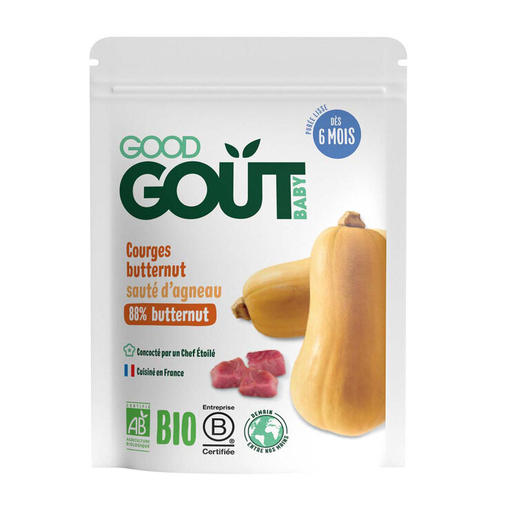 EXP: 29.09.2023 GOOD GOUT BIO Máslová dýně s jehněčím masem 190 g Good Gout