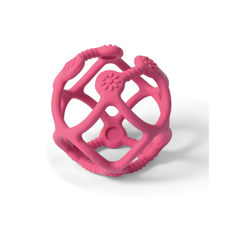 BABYONO Kousátko silikonové Ortho míček růžový 0m+ BabyOno