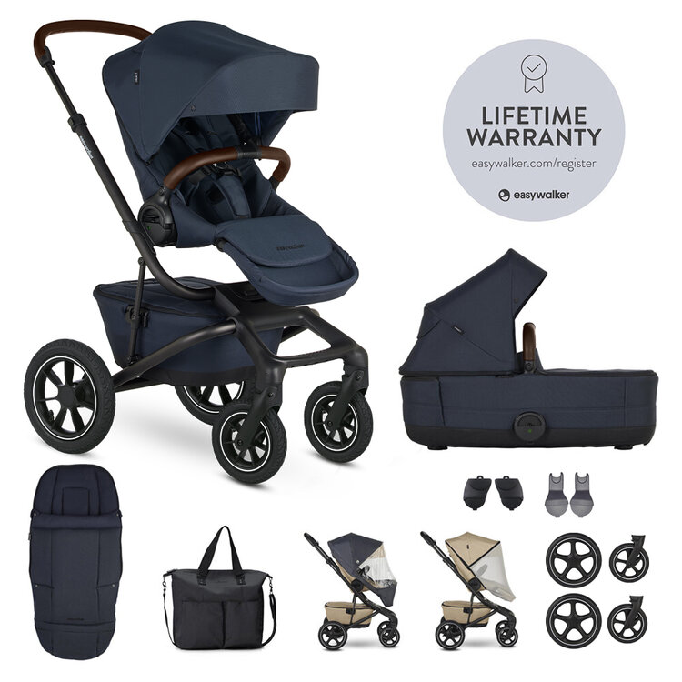 EASYWALKER Set XXL kočárek kombinovaný Jimmey Air Indigo Blue s příslušenstvím Easywalker