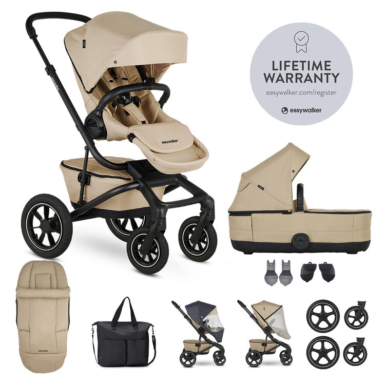 EASYWALKER Set XXL kočárek kombinovaný Jimmey Air Sand Taupe s příslušenstvím Easywalker