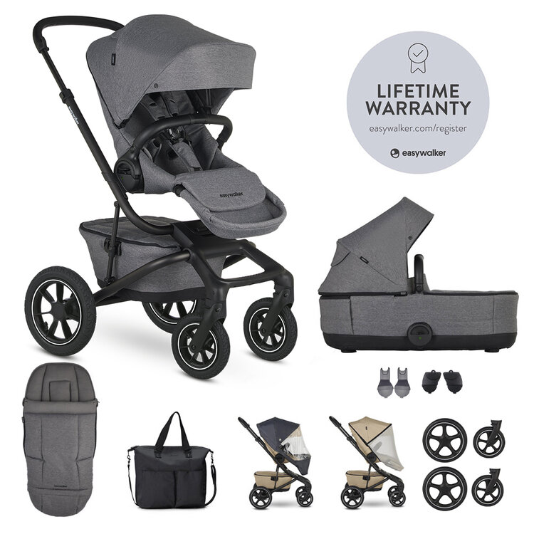 EASYWALKER Set XXL kočárek kombinovaný Jimmey Air Iris Grey s příslušenstvím Easywalker