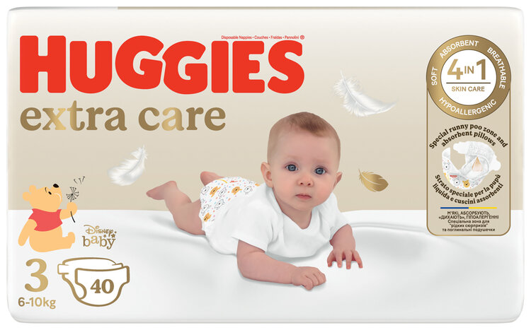 HUGGIES® Pleny jednorázové Extra Care 3 (6-10 kg) 40 ks Huggies