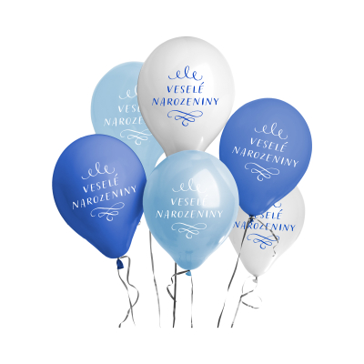 Balónky latexové Veselé narozeniny modré 6 ks Albi Albi