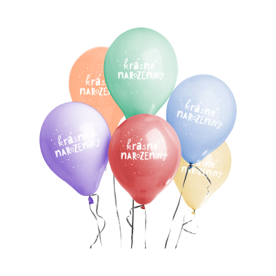 Balónky latexové Krásné narozeniny duhové 6 ks Albi Albi