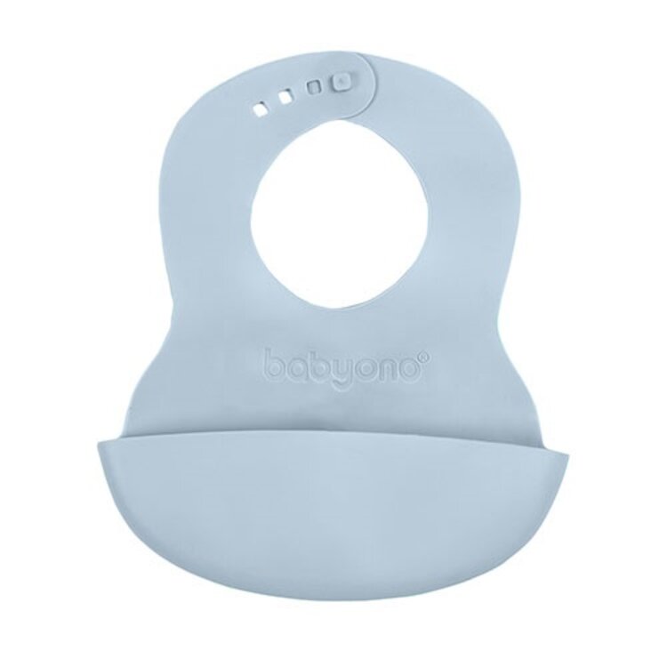 BABYONO Bryndák měkký plastový s kapsou bez BPA blue 6m+ BabyOno