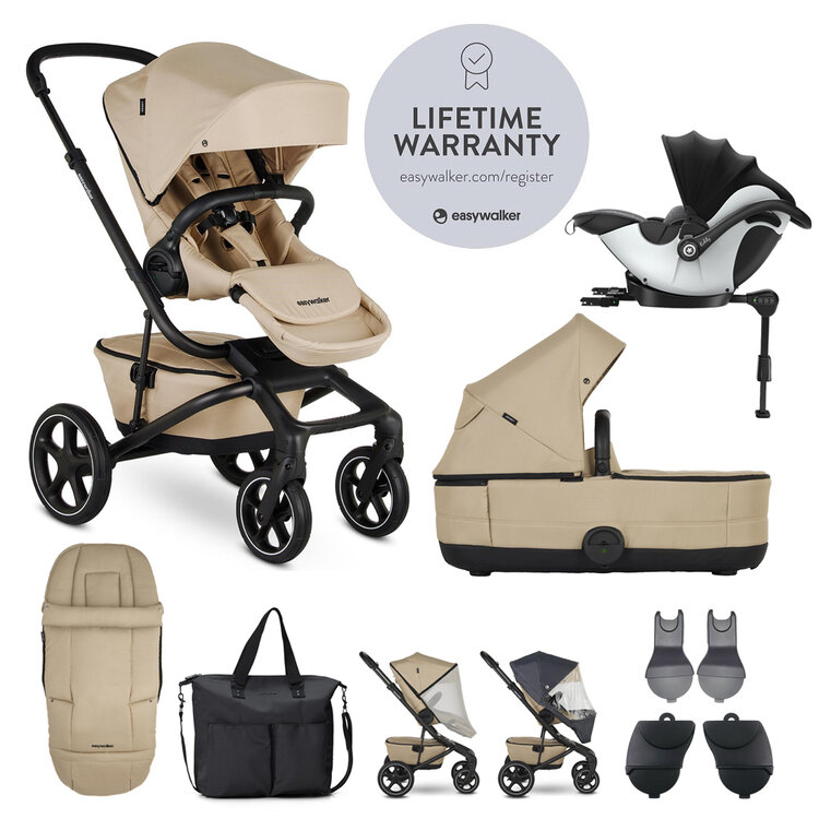 EASYWALKER SET XXL kočárek Jimmey Sand Taupe + KIDDY Evoluna i-size 2 Grey Melange Icy Grey Easywalker