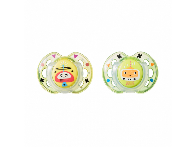 TOMMEE TIPPEE Šidítko C2N silikon Fun 2 ks 0-6m - Panda-tygr Tommee Tippee