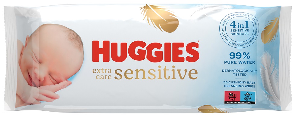 HUGGIES® Ubrousky vlhčené Extra Care Triplo 56x3 ks Huggies