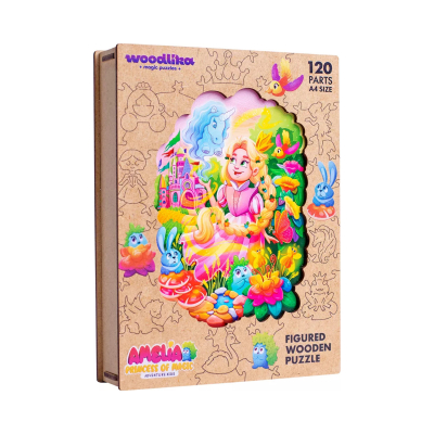 Dřevěné barevné puzzle - Amelia Princezna Magie Puzzler Puzzler