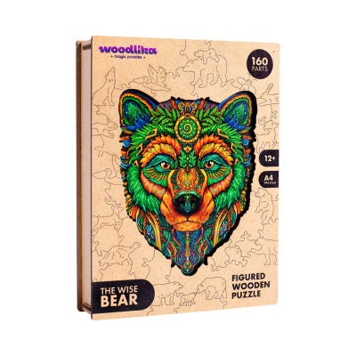 Dřevěné barevné puzzle - Moudrý medvěd Puzzler Puzzler