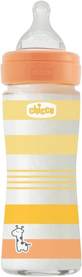 CHICCO Láhev kojenecká sklo Well-being silikon 240ml uni Chicco