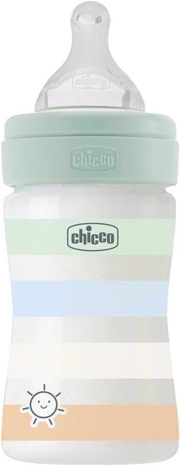 CHICCO Láhev kojenecká Well-being silikon 150ml kluk Chicco