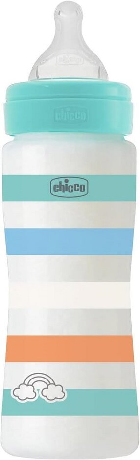 CHICCO Láhev kojenecká Well-being silikon 330ml kluk Chicco