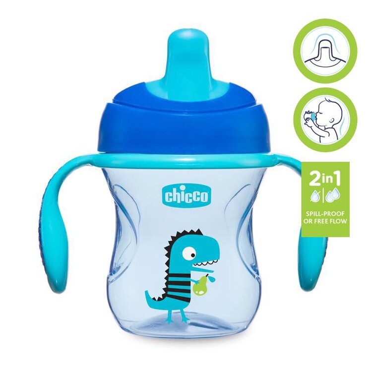 CHICCO Hrneček Training s držadly 200 ml modrý 6m+ Chicco