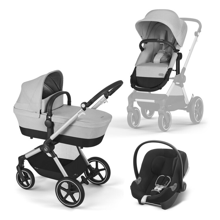 CYBEX Kočárek kombinovaný EOS Lava Grey Gold + Autosedačka Aton B2 Cybex