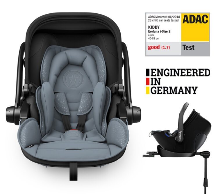 KIDDY Autosedačka Evoluna i-size 2 + Isofix základna 40-83 cm Polar Grey Kiddy