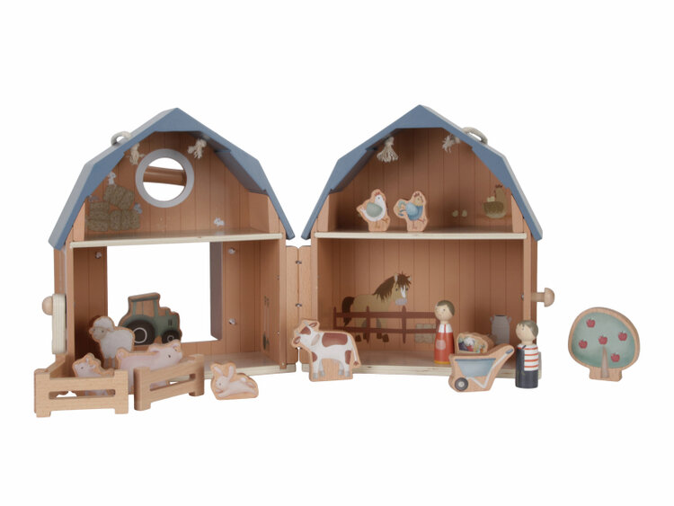 LITTLE DUTCH Domeček pro panenky dřevěný přenosný Farma Little Dutch