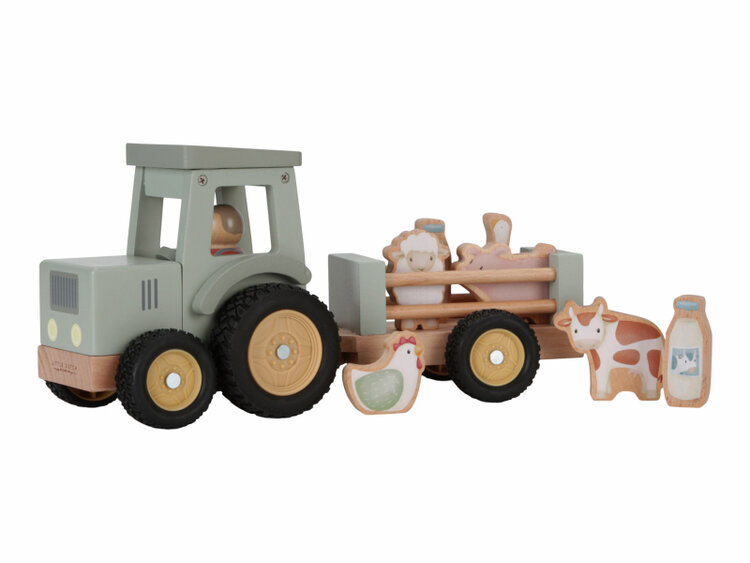LITTLE DUTCH Traktor s přívěsem dřevěný Farma Little Dutch
