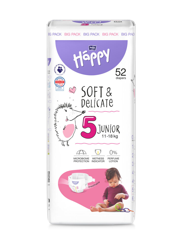 BELLA HAPPY Baby Pleny jednorázové Junior 11-18 kg Big Pack 52 ks Bella Baby Happy