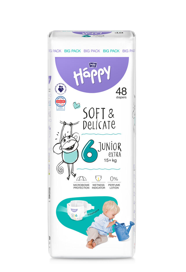 BELLA HAPPY Baby Pleny jednorázové Junior Extra 15+ kg 48 ks Bella Baby Happy