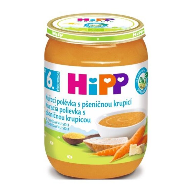 HiPP BIO Kuřecí polévka s pšeničnou krupicí (190 g) HiPP