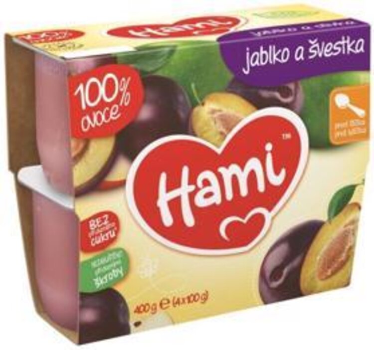 Hami Švestka a jablko 4 x 100 g Hami