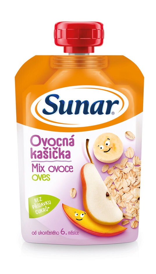 Sunar Ovocná kašička mi x ovoce oves 120 g Sunar