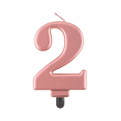 Svíčka dortová rose gold číslo 2 Albi Albi