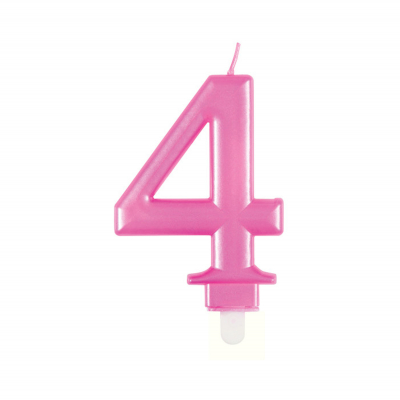 Svíčka dortová růžová číslo 4 Albi Albi