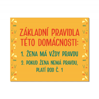 Cedulka na dveře - Pravidla domácnosti Albi Albi