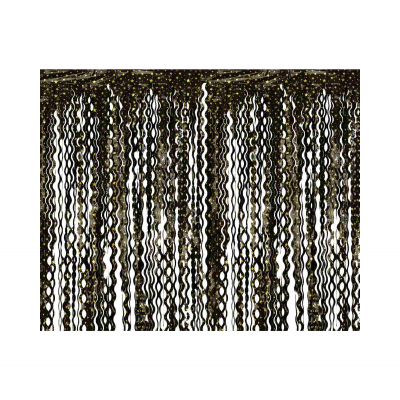 Závěs na dveře černý se zlatými hvězdičkami vlnitý Albi Albi