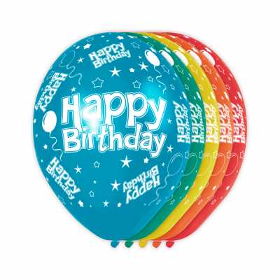 Balónky latexové Happy Birthday barevné 5 ks Albi Albi