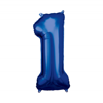 Balónek fóliový 88 cm číslo 01 modrý Albi Albi