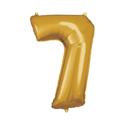 Balónek fóliový 88 cm číslo 07 zlatý Albi Albi