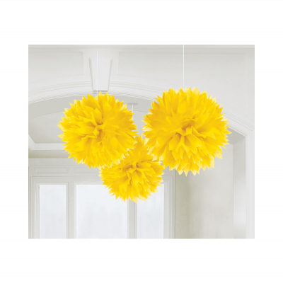 Pom pom žluté 3 ks