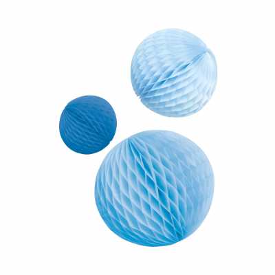 Koule papírové modré 3 ks