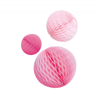 Koule papírové růžové 3 ks