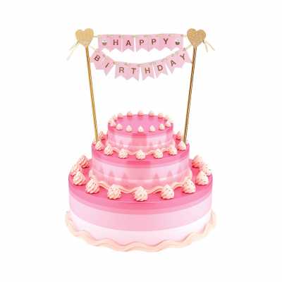 Zápich Happy Birthday růžové vlaječky Albi Albi