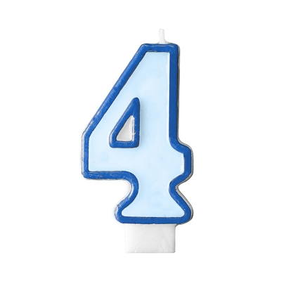 Svíčka dortová  tm.modrý okraj číslo 4 Albi Albi