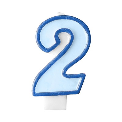 Svíčka dortová  tm.modrý okraj číslo 2 Albi Albi