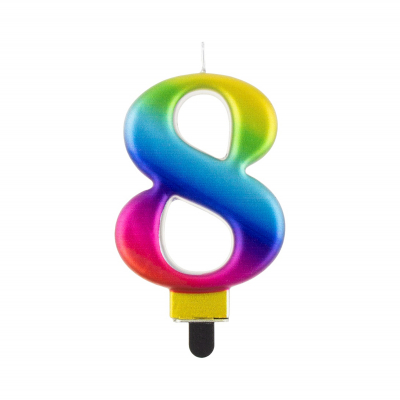 Svíčka dortová duhová číslo 8 Albi Albi