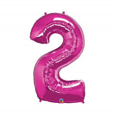 Balónek fóliový 92 cm číslo 02 tm.růžový Albi Albi