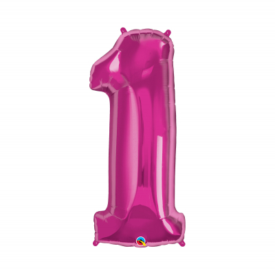 Balónek fóliový 92 cm číslo 01 tm.růžový Albi Albi