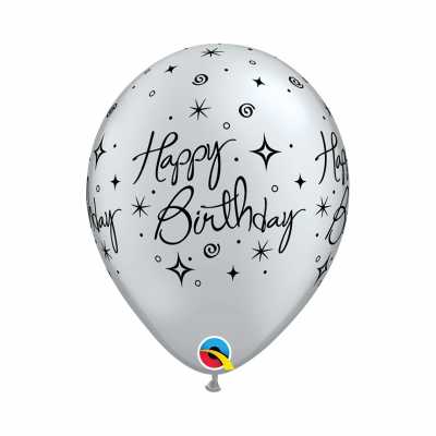 Balónky latexové Happy Birthday stříbrné 6 ks Albi Albi