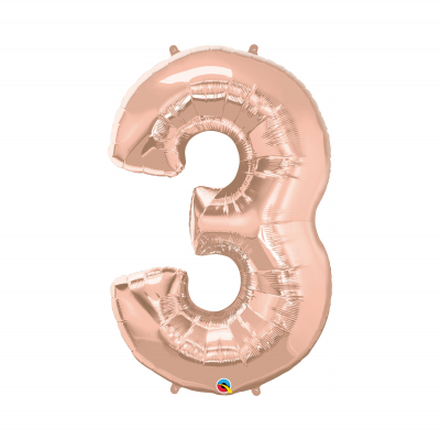 Balónek fóliový 92 cm číslo 3 rose gold Albi Albi