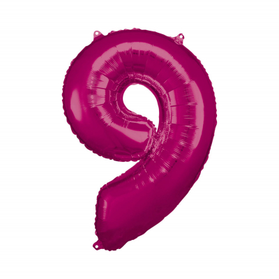 Balónek fóliový 88 cm číslo 09 tm.růžový Albi Albi