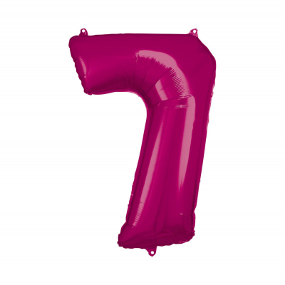 Balónek fóliový 88 cm číslo 07 tm.růžový Albi Albi