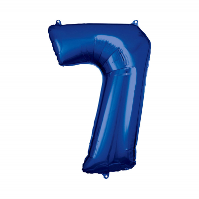 Balónek fóliový 88 cm číslo 07 modrý Albi Albi