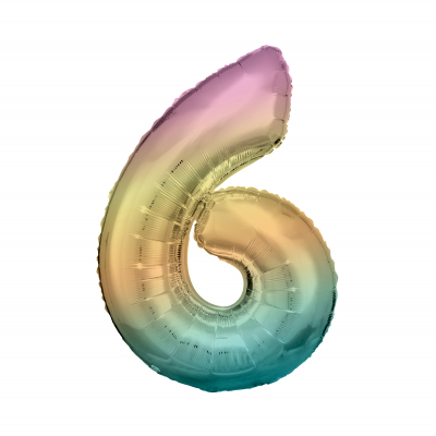 Balónek fóliový 86 cm číslo 06 pastelový Albi Albi